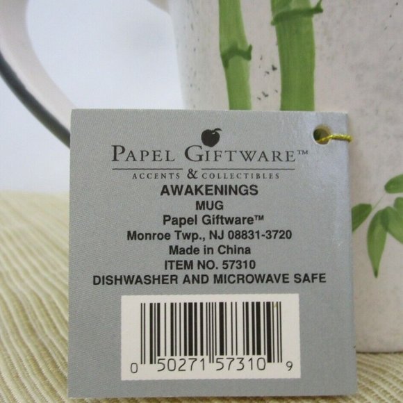 Papel Coffee Tea Mug Bamboo Design Giftware Awakenings Asian "Joy" Vintage NWT - Picture 3 of 7